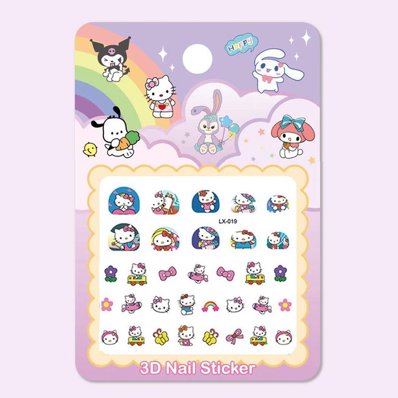 Sanrio nail stickers, cute strawberry bear cartoon nail stickers for kids, little girls' nail decoration stickers, 1 piece